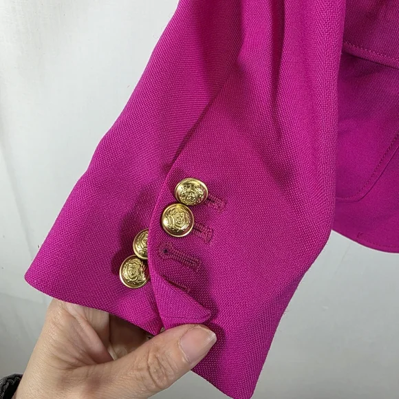 J. Crew Rhodes Blazer in Italian Wool Pink Gold Button Size 14 - Picture 6 of 12